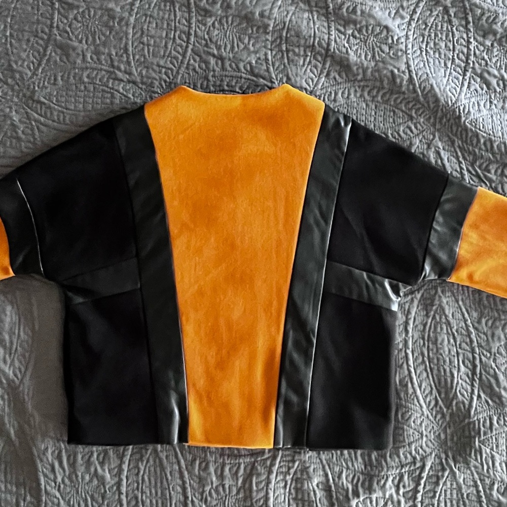 NWT DKNY Colorblock Faux Leather Stripe Jacket - Picture 9 of 14